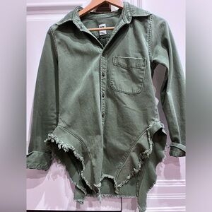 NSF button down shirt jacket - size S